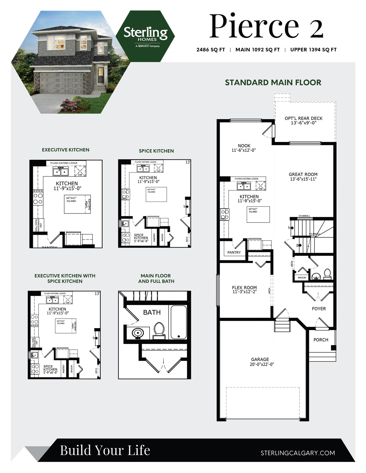 Pierce 2 floor plan at Dawson’s Landing in Chestermere, AB
