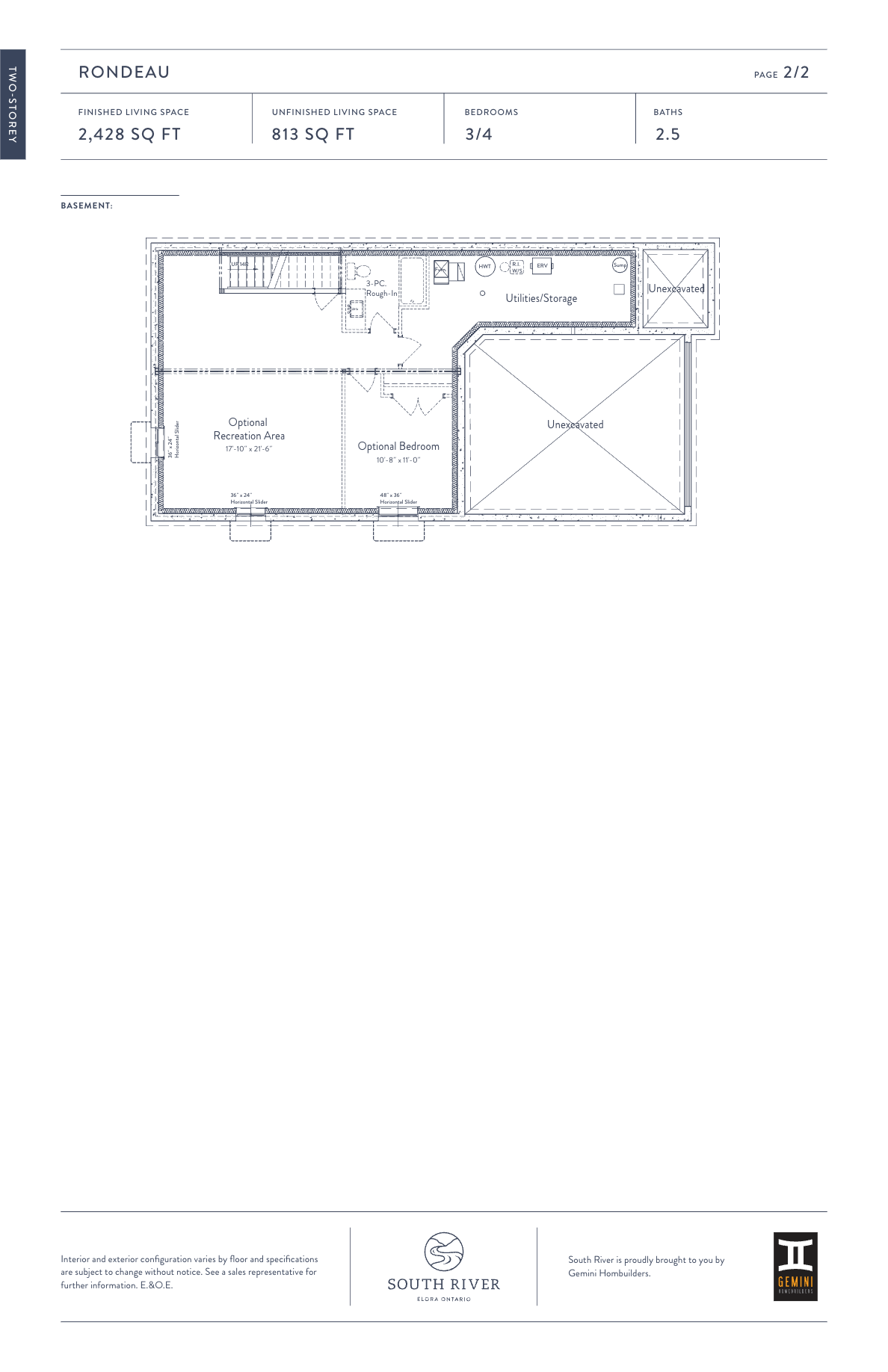 South River Rondeau Elev B Floor Plan, Elora ON Livabl