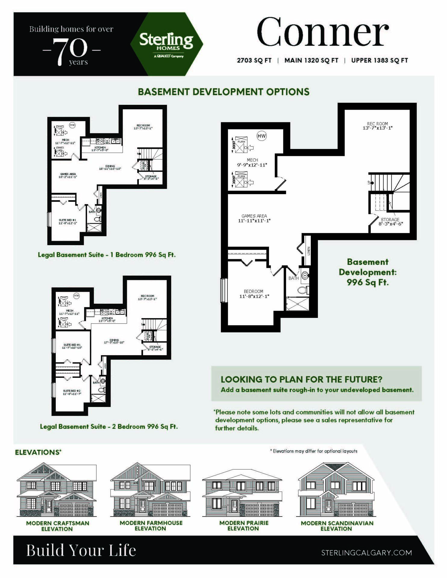 Conner floor plan at Dawson’s Landing in Chestermere, AB