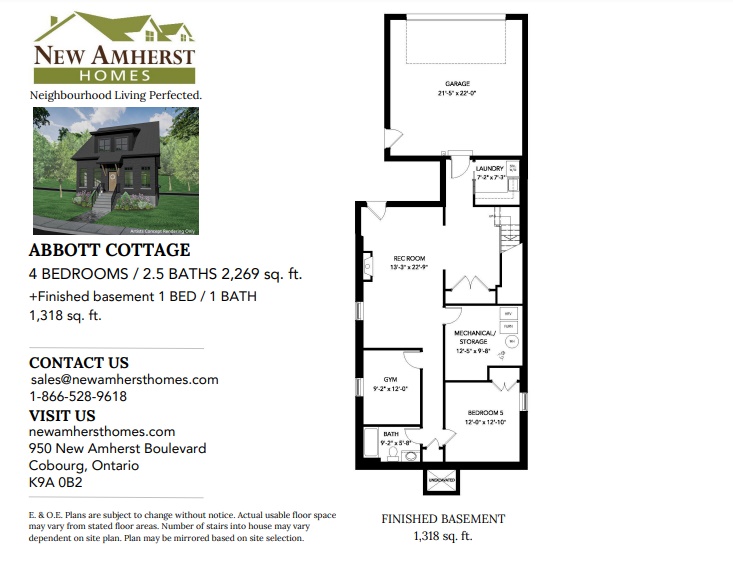 New Amherst Village Abbott Cottage Floor Plan, Cobourg ON Livabl