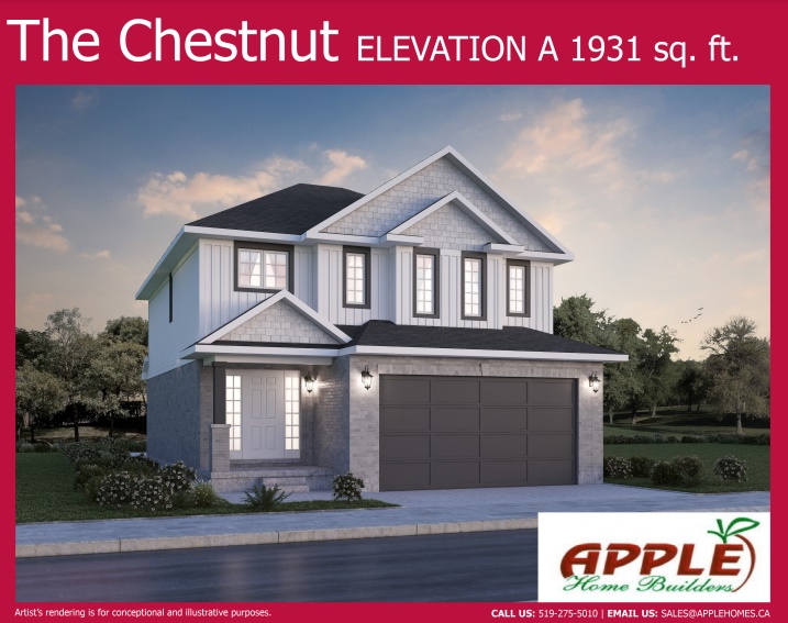 THE CHESTNUT Elevation A floor plan at Southbridge Estates Phase 1