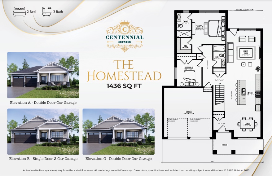 Centennial Estates Homestead Elev. C Floor Plan, Aylmer ON Livabl