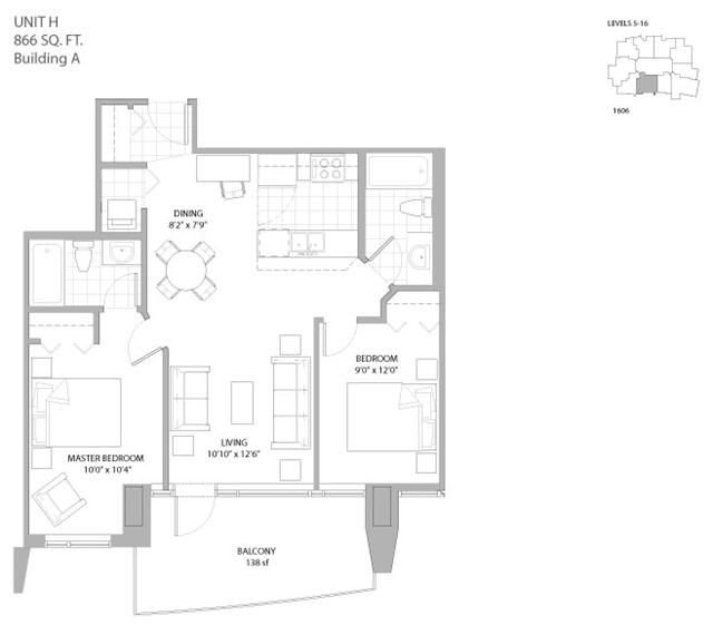 H floor plan at Riverfront Pointe in Calgary, AB