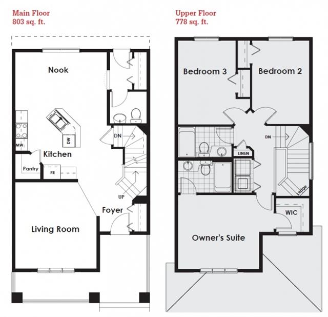 Lougheed I floor plan at Walker Lakes Station in Edmonton, AB