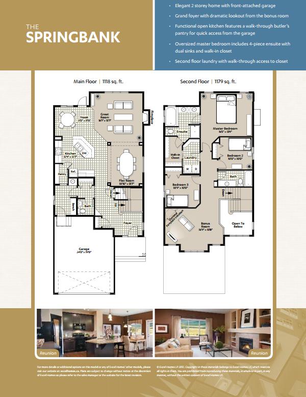 Springbank floor plan at Panorama Hills in Calgary, AB