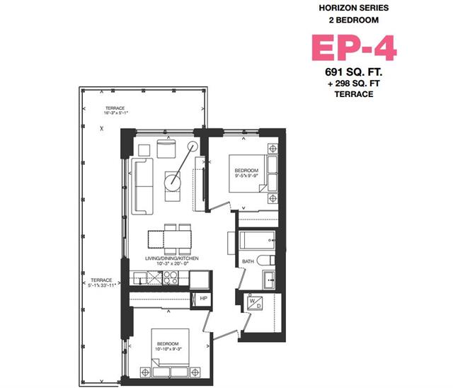 EP4 floor plan at The Bowery Condos + Lofts in Ottawa, ON EP4 floor plan at The Bowery Condos + Lofts in Ottawa, ON