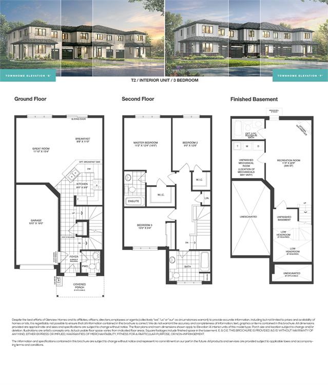 Liv Towns in Monahan Landing The Adirondack Floor Plan, Ottawa ON