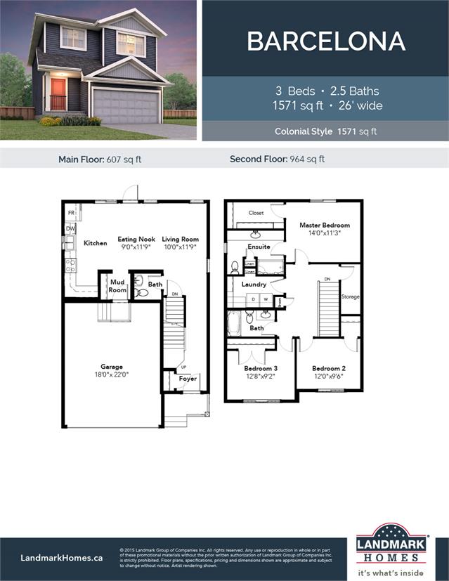 Desrochers Villages Barcelona Floor Plan, Edmonton AB Livabl
