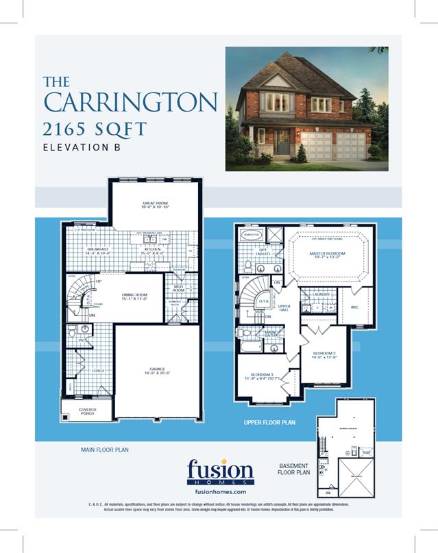 The Carrington floor plan at Solterra in Guelph, ON