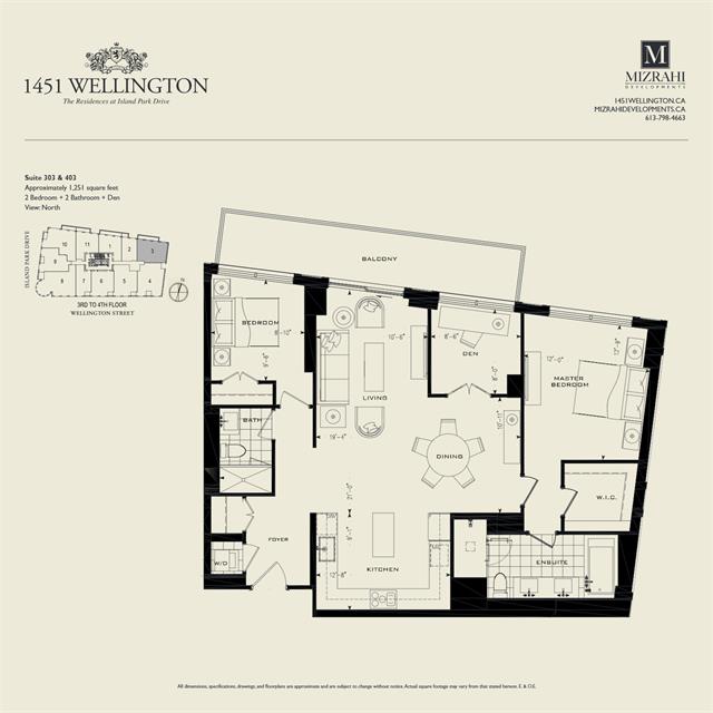 1451 Wellington - 1251 sq ft Floor Plan, Ottawa ON | Livabl