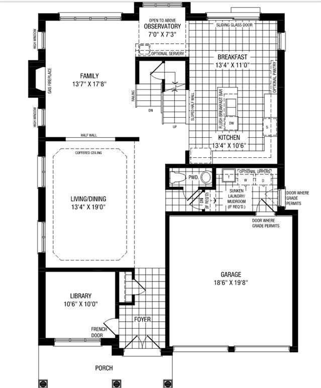 Vedder B floor plan at New Seaton in Pickering, ON