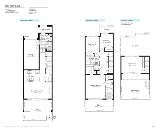 The Blunose floor plan at Oak Bay in Bay, ON