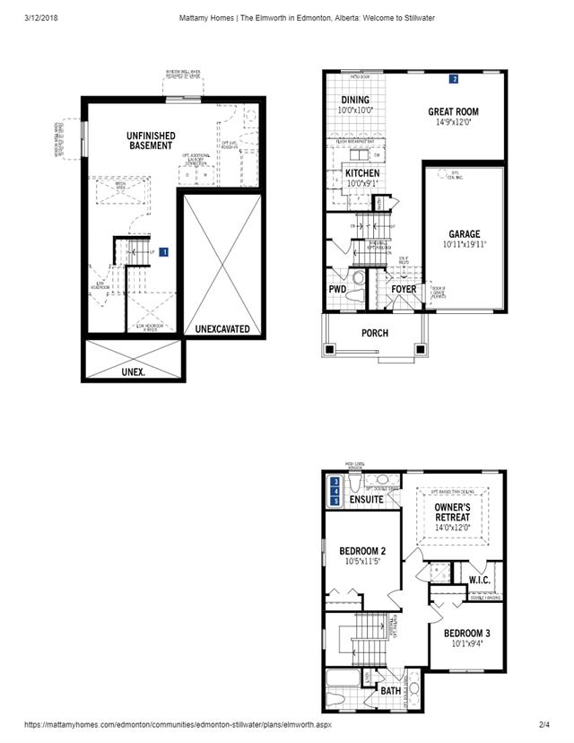 Stillwater by Mattamy Homes Elmworth Floor Plan, Edmonton AB Livabl