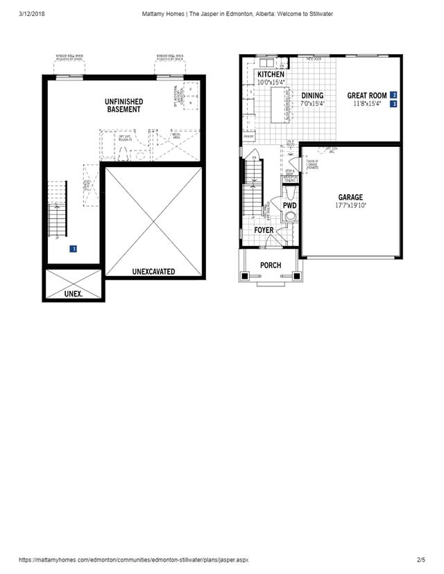 Stillwater by Mattamy Homes Jasper Floor Plan, Edmonton AB Livabl