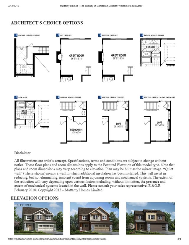 Stillwater by Mattamy Homes Windfall Corner Floor Plan, Edmonton AB