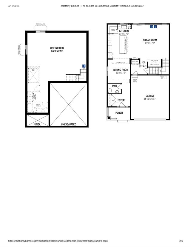 Sundre floor plan at Stillwater by Mattamy Homes in Edmonton, AB