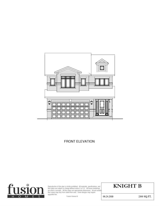 The Knight B floor plan at Vista Hills by Fusion Homes in Waterloo, ON