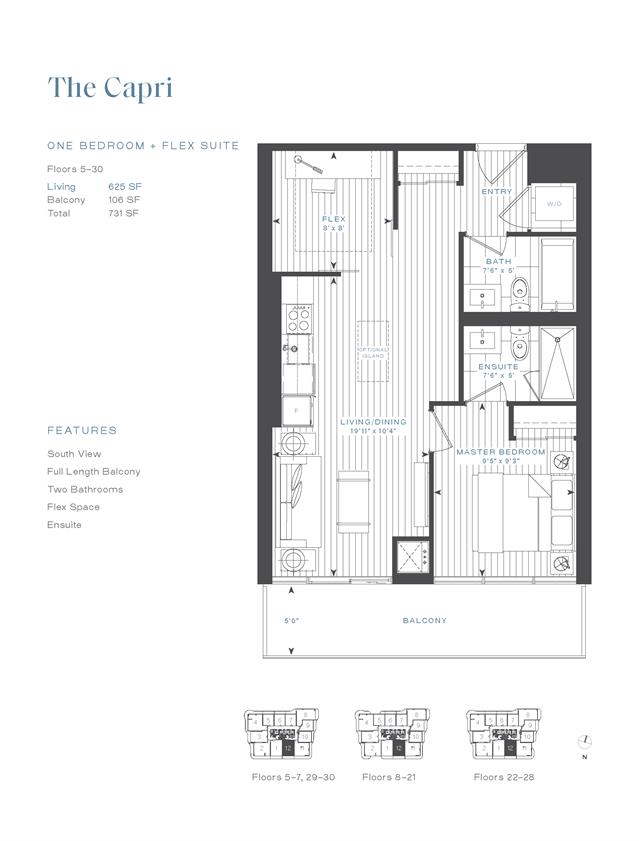 Azura Condos The Capri Floor Plan, Toronto ON Livabl