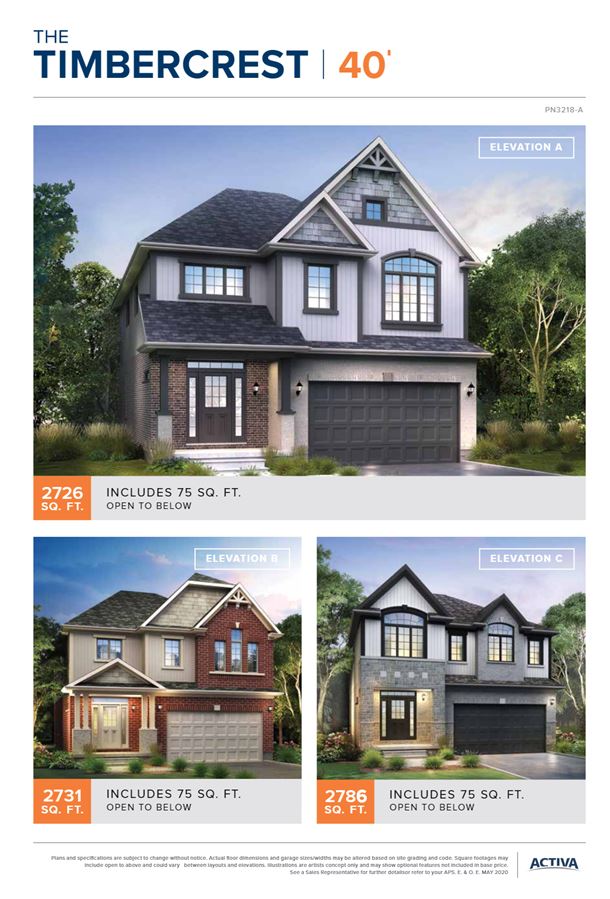 Huron Village The Timbercrest Floor Plan, Kitchener ON Livabl