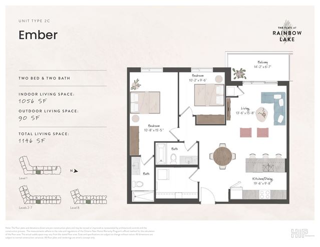 Ember floor plan at The Flats at Rainbow Lake in Kitchener, ON