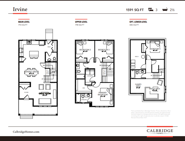 Bayview - Irvine Floor Plan, Airdrie AB | Livabl