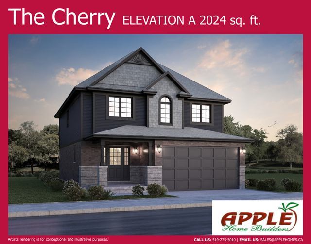 The Cherry Elev. A floor plan at The Orchards in Tavistock, ON
